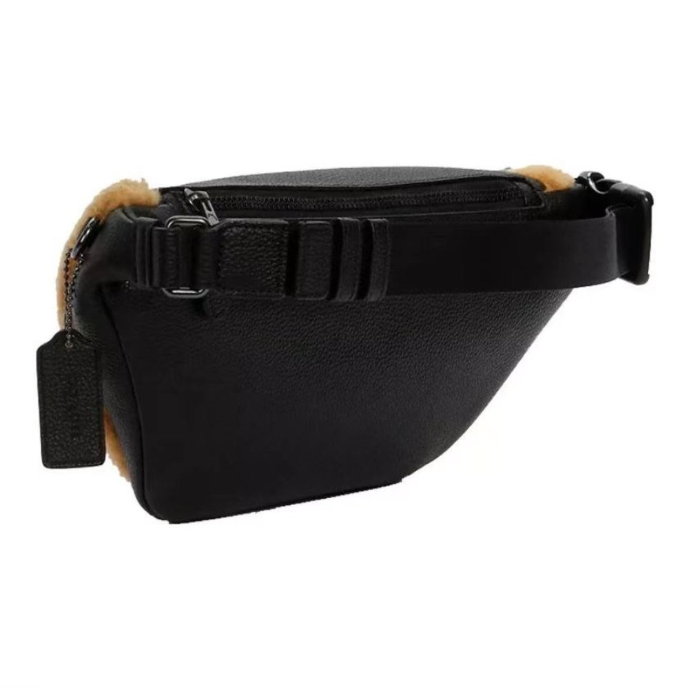 Nwt Coach men Warren Belt Bag shearling - Picture 3 of 4